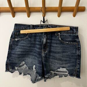 Old Navy High Rise Slouchy Straight Distressed Jean Shorts | 10 Tall